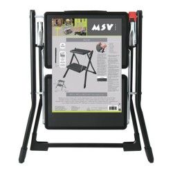 Gradino in acciaio leggero pieghevole e antiscivolo a 2 gradini - Max 150 kg - Nero opaco MSV