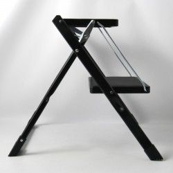Gradino in acciaio leggero pieghevole e antiscivolo a 2 gradini - Max 150 kg - Nero opaco MSV