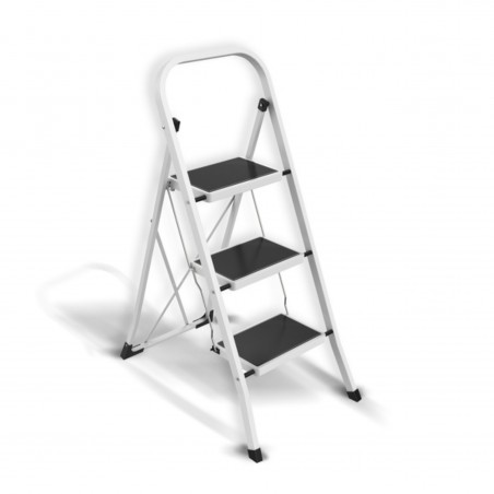 Taburete con escalón de acero antideslizante y plegable de 3 escalones Máx. 150 kg (46 x 71 x 105 cm) MSV