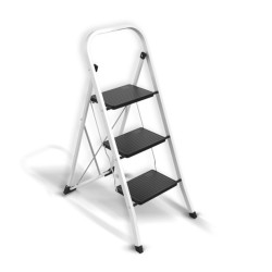 MSV Folding Ladder 3-Step Anti-Slip Steel Ladder Max 150kg (46x56x80.5cm)