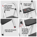 Escalera de tijera de acero plegable de 3 peldaños máx. 150 kg (46 x 71 x 105 cm) MSV