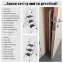 Escalera de tijera de acero plegable de 3 peldaños máx. 150 kg (46 x 71 x 105 cm) MSV