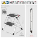 Piedino da passeggio 2 gradini in acciaio leggero pieghevole e antiscivolo Max 150 kg MSV
