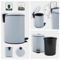Poubelle à  pédale Acier ADELAR 3L Bleu Glace mat Spirella