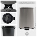 Poubelle à  pédale Acier ADELAR 3L Inox Brossé Spirella