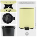 Papelera con pedal Acero ADELAR 3L Amarillo mate Spirella
