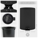 Spirella Poubelle à  pédale Acier ADELAR 3L Noir Mat