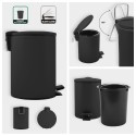 Spirella Poubelle à  pédale Acier ADELAR 3L Noir Mat