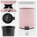 Poubelle à  pédale Acier ADELAR 3L Rose mat Spirella