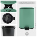 Spirella Poubelle à  pédale Acier ADELAR 3L Vert Mat