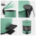 Papelera con pedal Acero ADELAR 3L Verde mate Spirella
