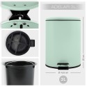 Papelera con pedal Acero ADELAR 3L Verde mate Spirella