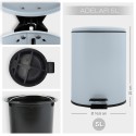 Poubelle à  pédale Acier ADELAR 5L Bleu Glace mat Spirella
