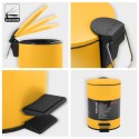 Poubelle à  pédale Acier ADELAR 3L Jaune Soleil mat Spirella