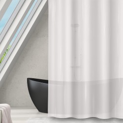 MSV Rideau de douche Polyester ROMANA 180x180cm Blanc transparent