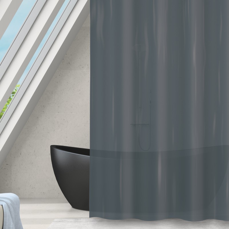 PEVA Shower curtain ROMANA 180x180cm dark grey MSV