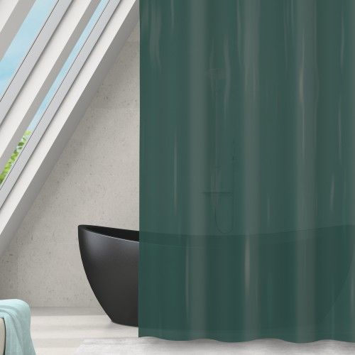 Cortina de ducha PEVA ROMANA 180x180cm Verde oscuro MSV