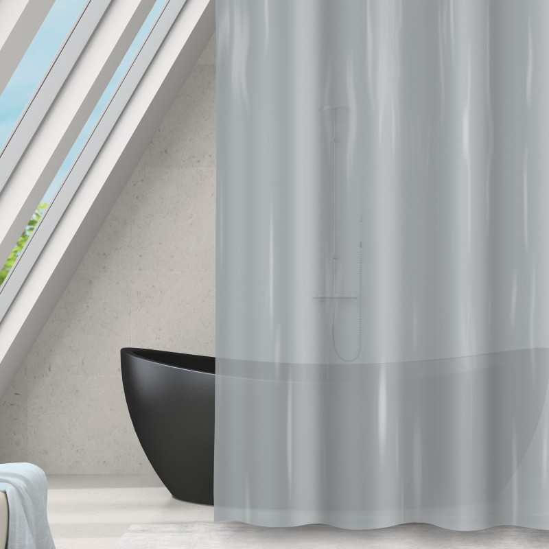 Rideau de douche PEVA ROMANA 180x180cm Gris clair MSV