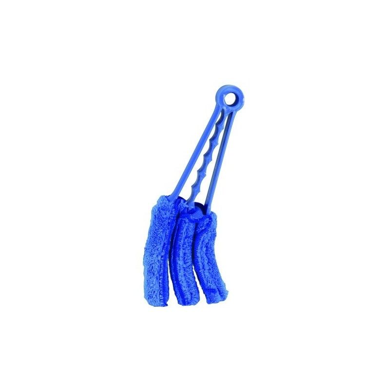 Dépoussiérant spécial radiateur microfibre Bleu + une rechange MSV
