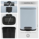 Poubelle à  pédale Acier AKIRA 5L Bleu Glacé mat Spirella