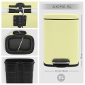 Poubelle à  pédale Acier AKIRA 5L Jaune mat Spirella