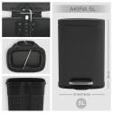 Pedal bin Steel AKIRA 5L Matt black Spirella