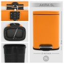 Papelera con pedal Acero AKIRA 5L Naranja mate Spirella