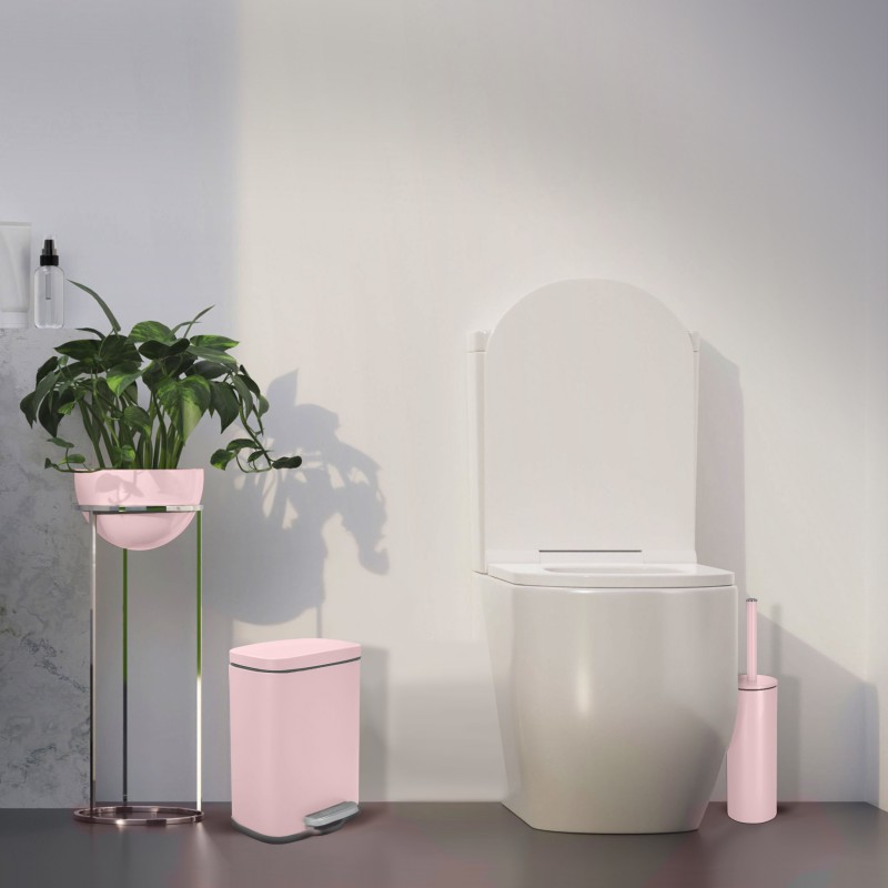Poubelle à  pédale Acier AKIRA 5L Rose mat Spirella