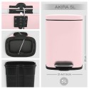 Poubelle à  pédale Acier AKIRA 5L Rose mat Spirella