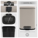 Poubelle à  pédale Acier AKIRA 5L Taupe mat Spirella