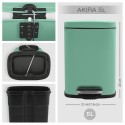 Poubelle à  pédale Acier AKIRA 5L Vert mat Spirella
