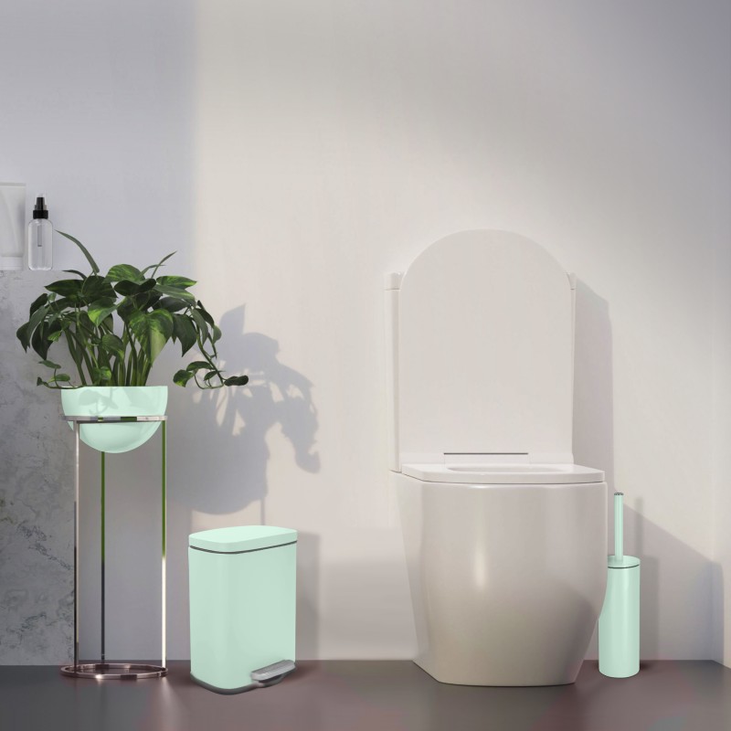 Poubelle à  pédale Acier AKIRA 5L Vert Glacé mat Spirella