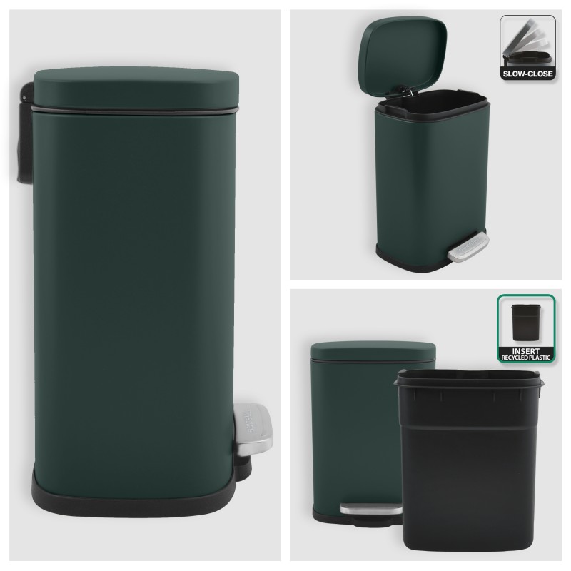 Pedal bin Steel AKIRA 5L Matt Dark Green Spirella