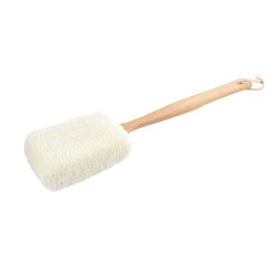 MSV Wooden bath brush with exfoliating sponge