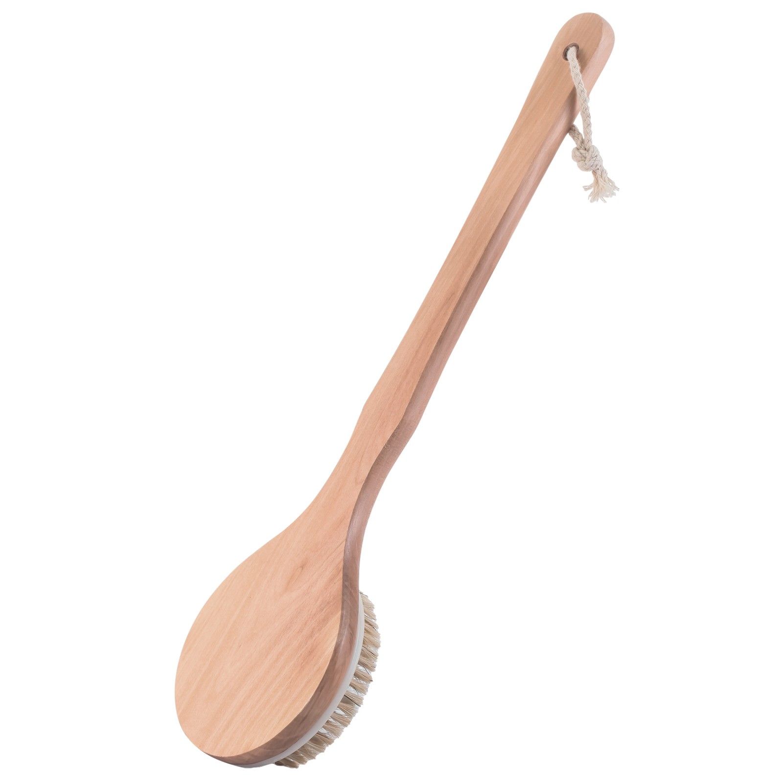 Brosse de bain en bois exfoliante avec manche long MSV