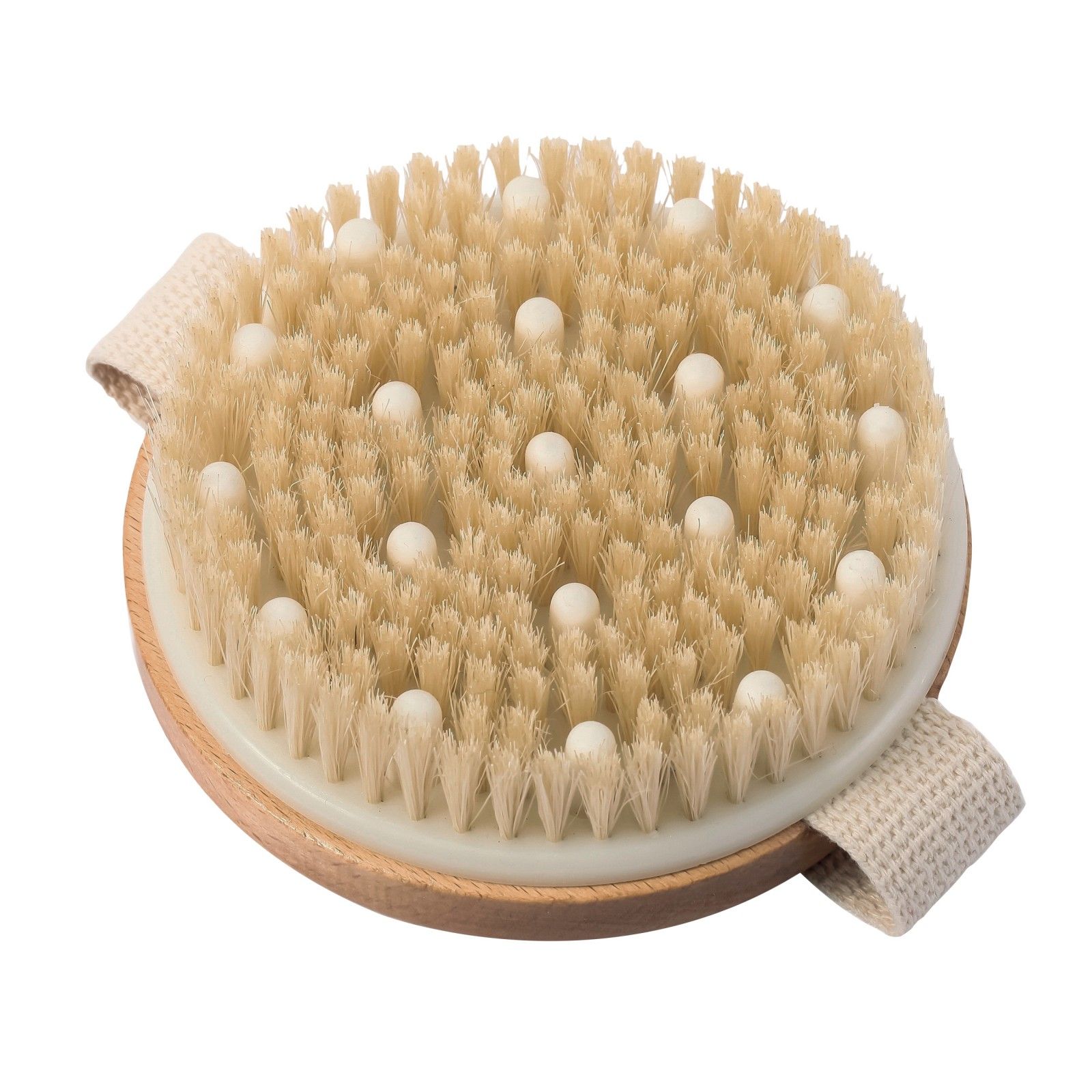 Brosse de massage exfoliante ronde en poils et picots MSV