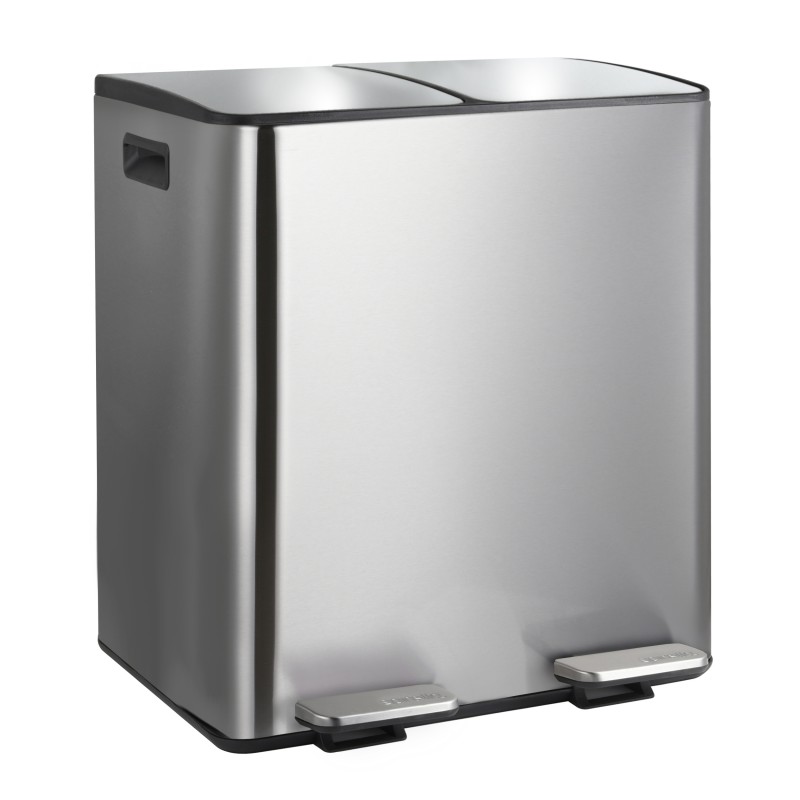 Selective Sorting Bin 40L ALIYA (2x20L) Brushed Steel Spirella