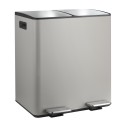 Poubelle tri Sélectif ALIYA 40L (2x20L) Acier Taupe mat Spirella