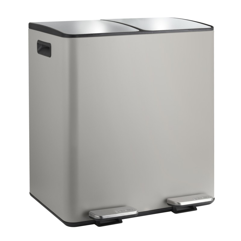 Spirella selektive sortierung mülleimer ALIYA 40L (2x20L) Stahl Matt Taupe