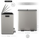 ALIYA Contenedor Selectivo 40L (2x20L) Acero Topo Mate Spirella