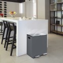 Contenedor de Clasificación Selectiva ALIYA 40L (2x20L) Acero Gris Mate Spirella