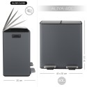 Contenedor de Clasificación Selectiva ALIYA 40L (2x20L) Acero Gris Mate Spirella
