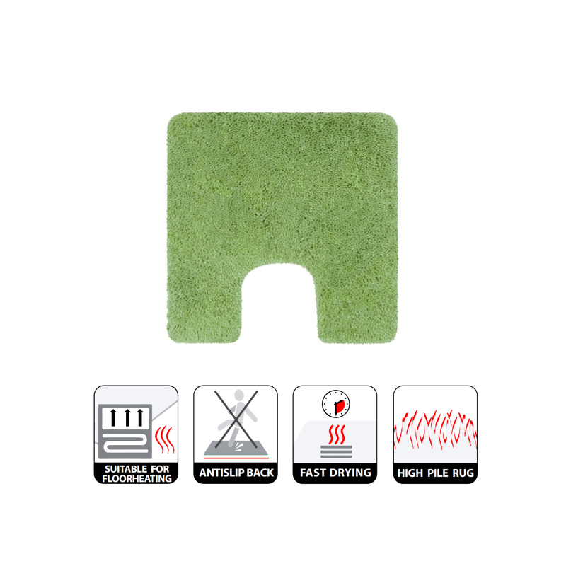Alfombra de baño de microfibra HIGHLAND 55x55cm Verde oliva Spirella