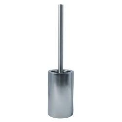Scopino con supporto in ceramica TUBE-MATT argento opaco Spirella