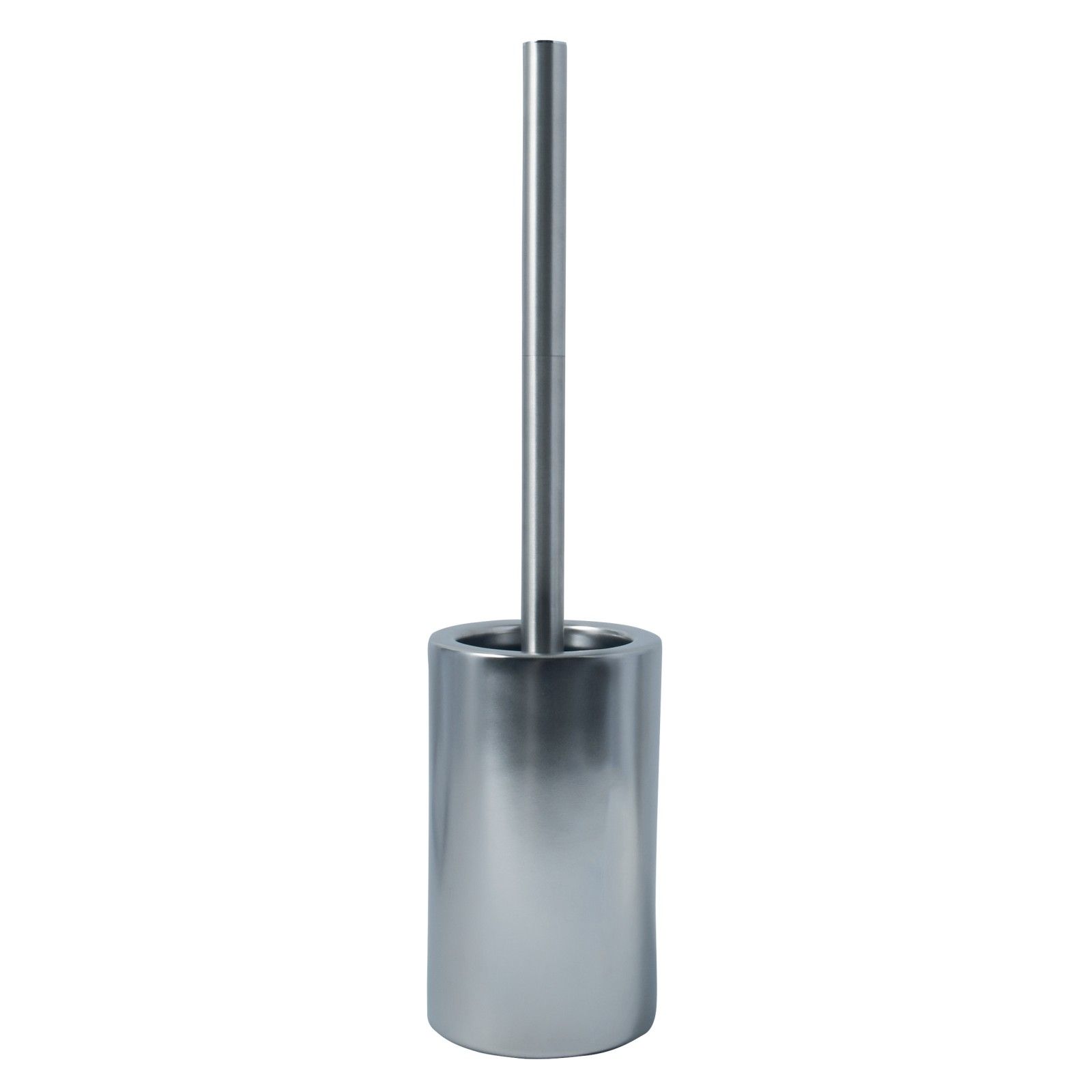Scopino con supporto in ceramica TUBE-MATT argento opaco Spirella