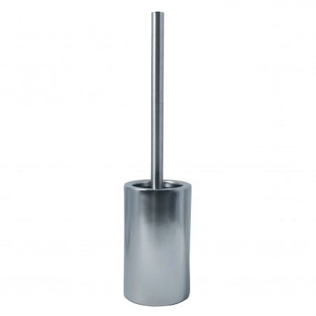 Escobillero con soporte cerámico TUBE-matT Plata mate Spirella