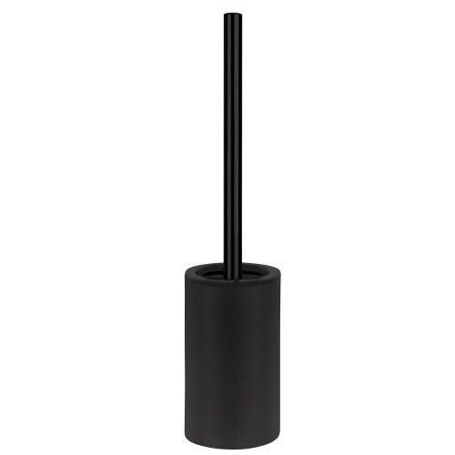 Scopino con supporto in ceramica TUBE-MATT nero opaco Spirella