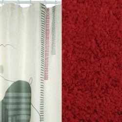 Lot d'un rideau de douche Teiva et d'un tapis Microfibre terracotta
