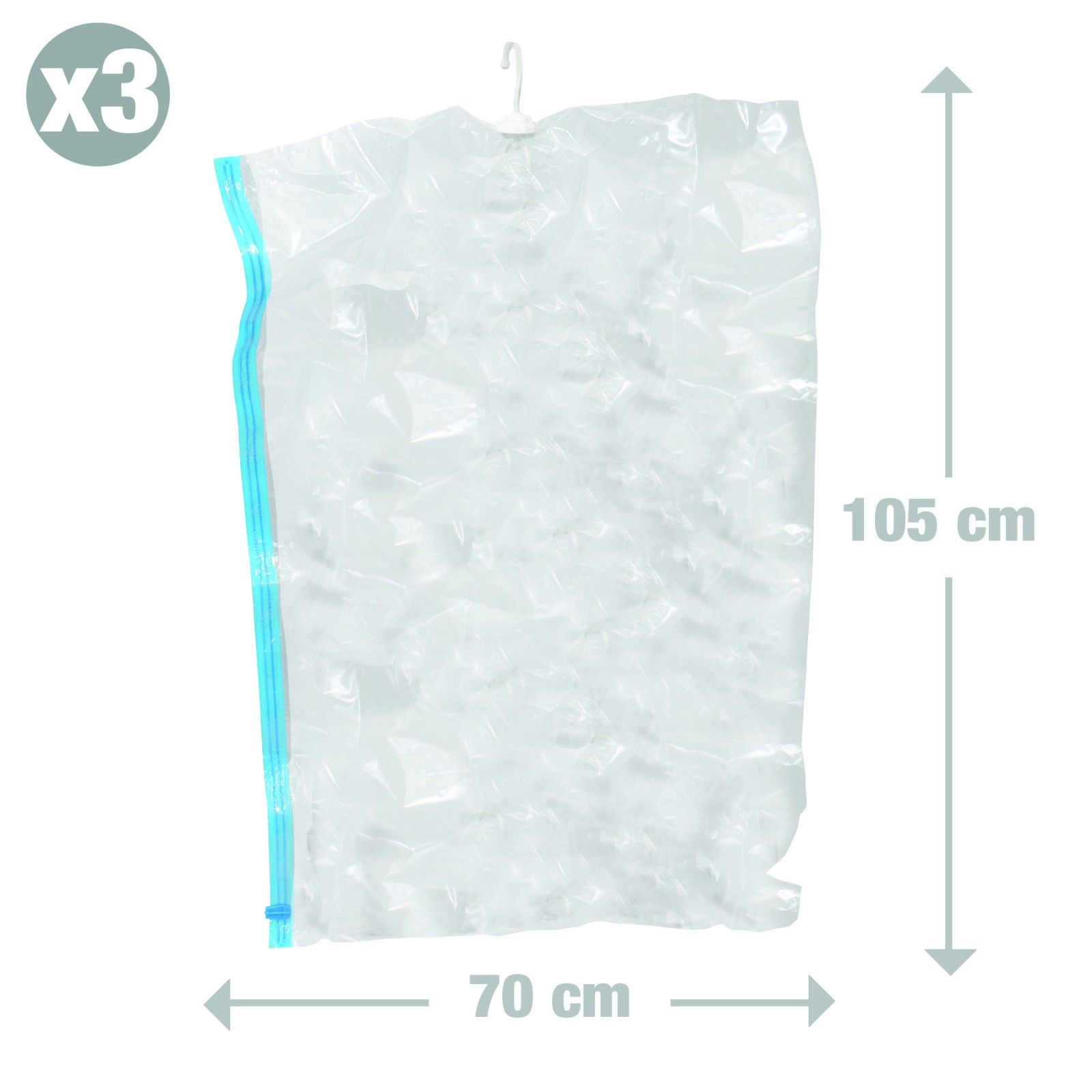 Set of 3 Empty Air Clothes Covers to Hang Transparent MSV