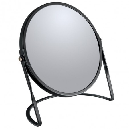 Magnifying mirror on stand Steel AKIRA Matt black Spirella